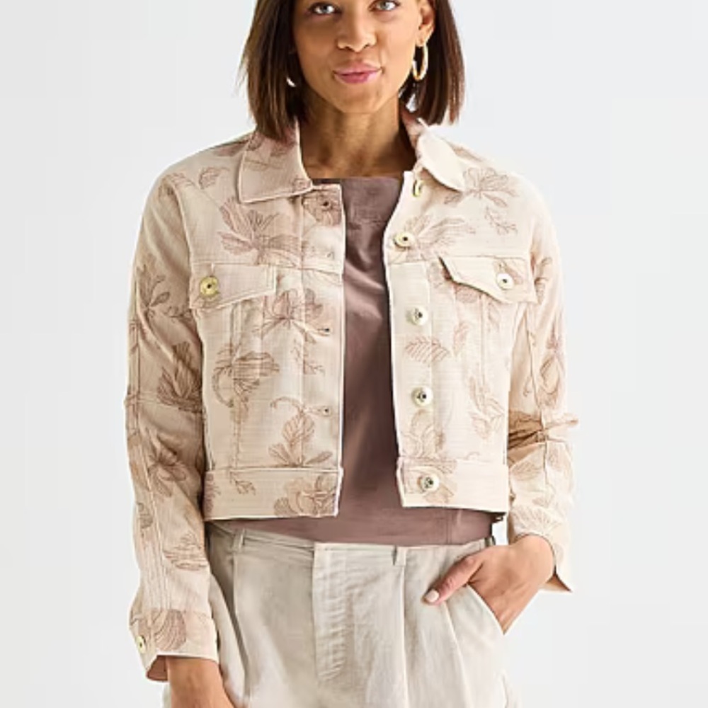 Liz Claiborne Cropped Floral Jacket sz XLP NWT
